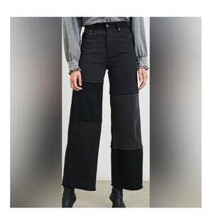 Rails Getty Crop Wide Leg Black Patchwork Jeans size 29